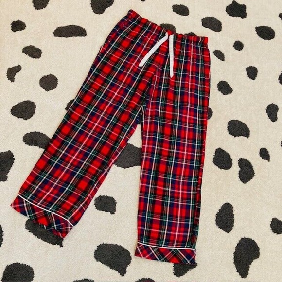 Victoria's Secret Women's Medium Red Colorful Plaid Print Pajama PJ Top Pant Set - Picture 3 of 11